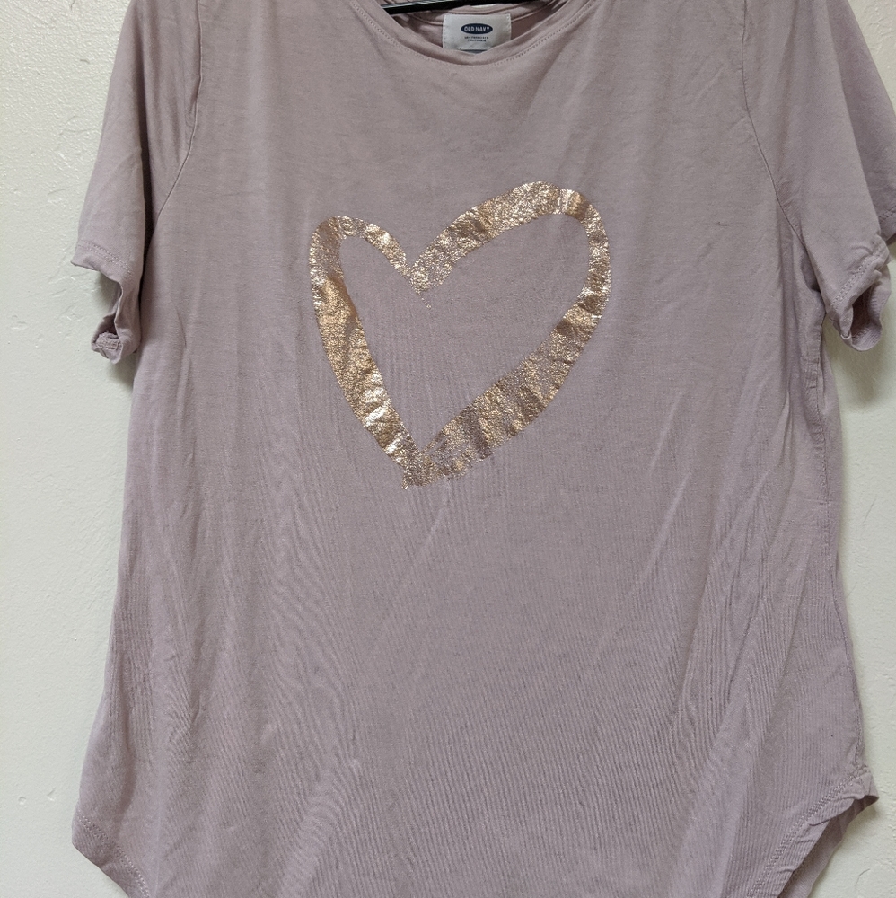🌻Old Navy Dusty Rose Top Heart Accent